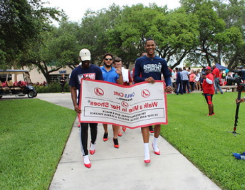 FAU students walking during the national campaign to raise awareness on campus sexual assault across the nation